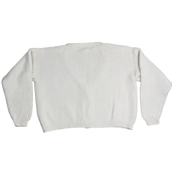 Vintage cream chunky cropped button up sweater size medium - Picture 5 of 5